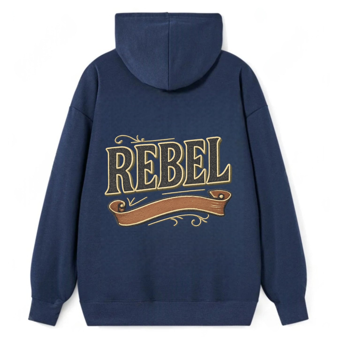 Bold typography design - "REBEL" - nonconformist, rule breaker, - Classic Pullover Hoodie - Navy