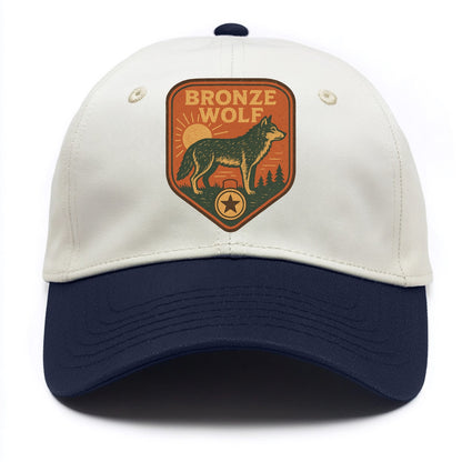 Bronze Wolf Medal  - Two Tone Cap - Navy