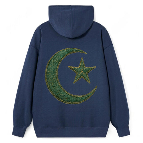 Crescent Moon and Star - Classic Pullover Hoodie