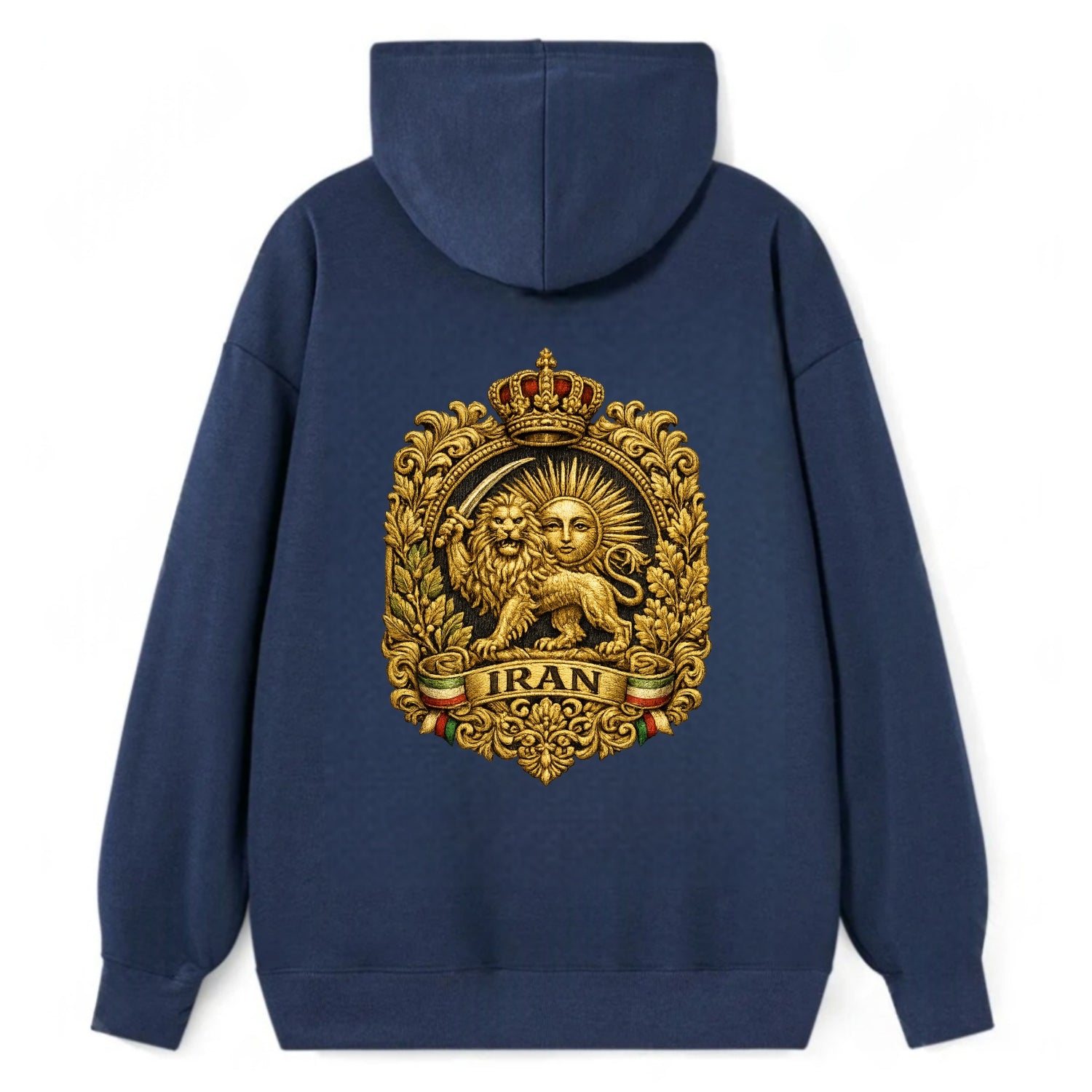 Iran Lion Sun Badge - Classic Pullover Hoodie - Navy