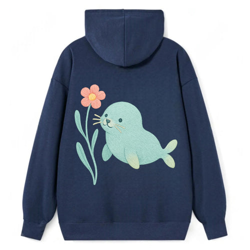 Mint Seal Pup - Classic Pullover Hoodie