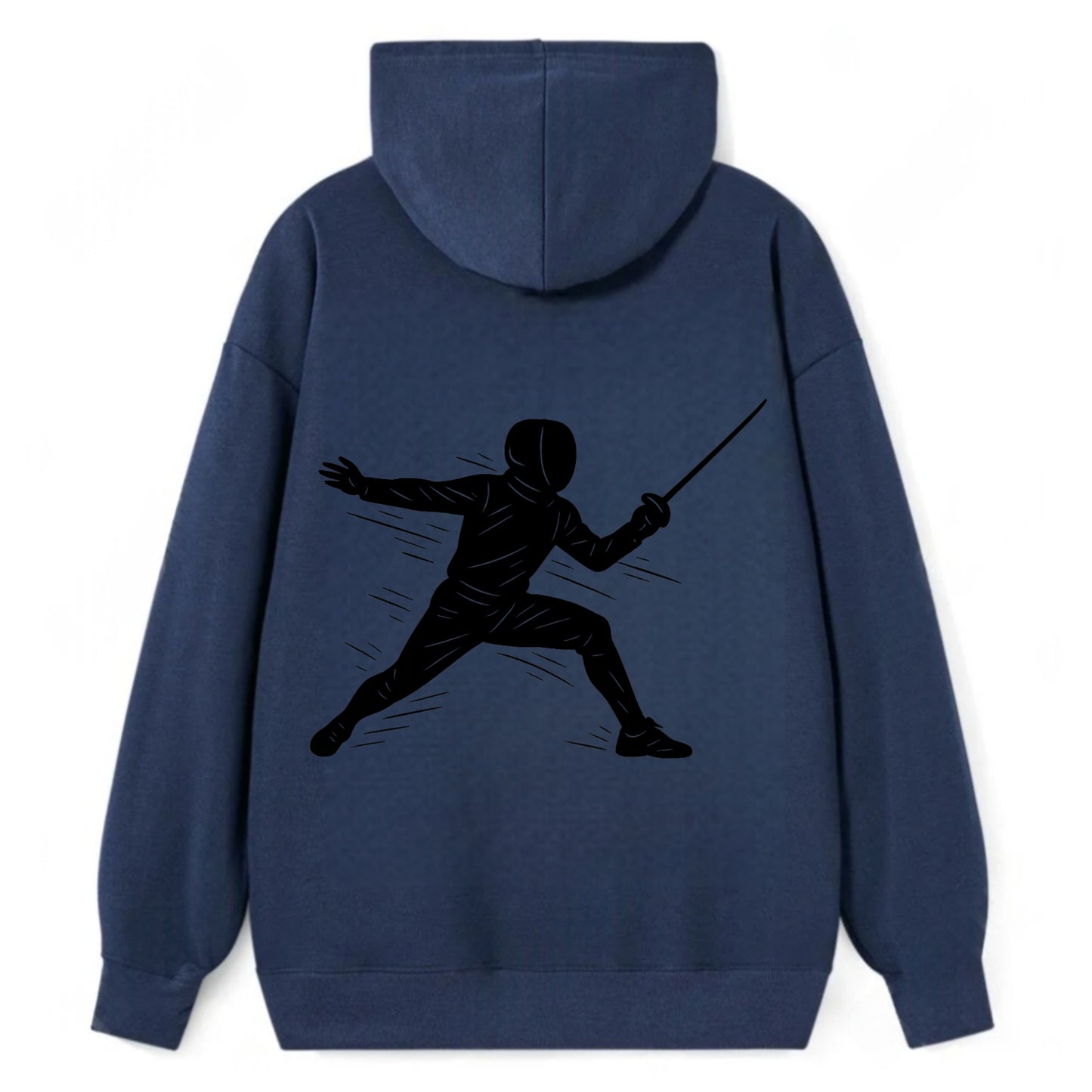 Fencer lunging attack position - Classic Pullover Hoodie - Navy