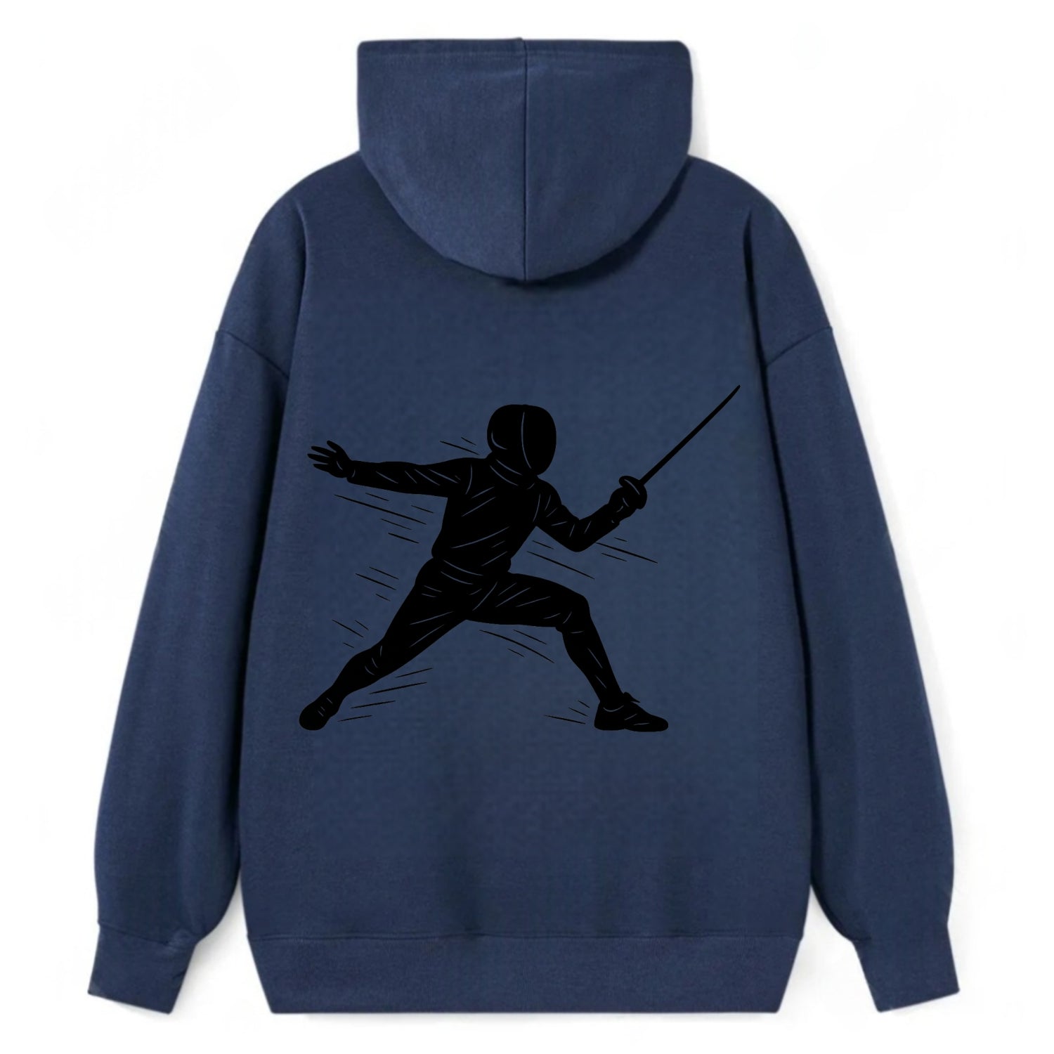 Fencer lunging attack position - Classic Pullover Hoodie - Navy