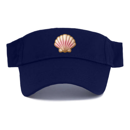 SEASHELL SCALLOP - scallop shell in cream and pink , beach - Visor - Navy