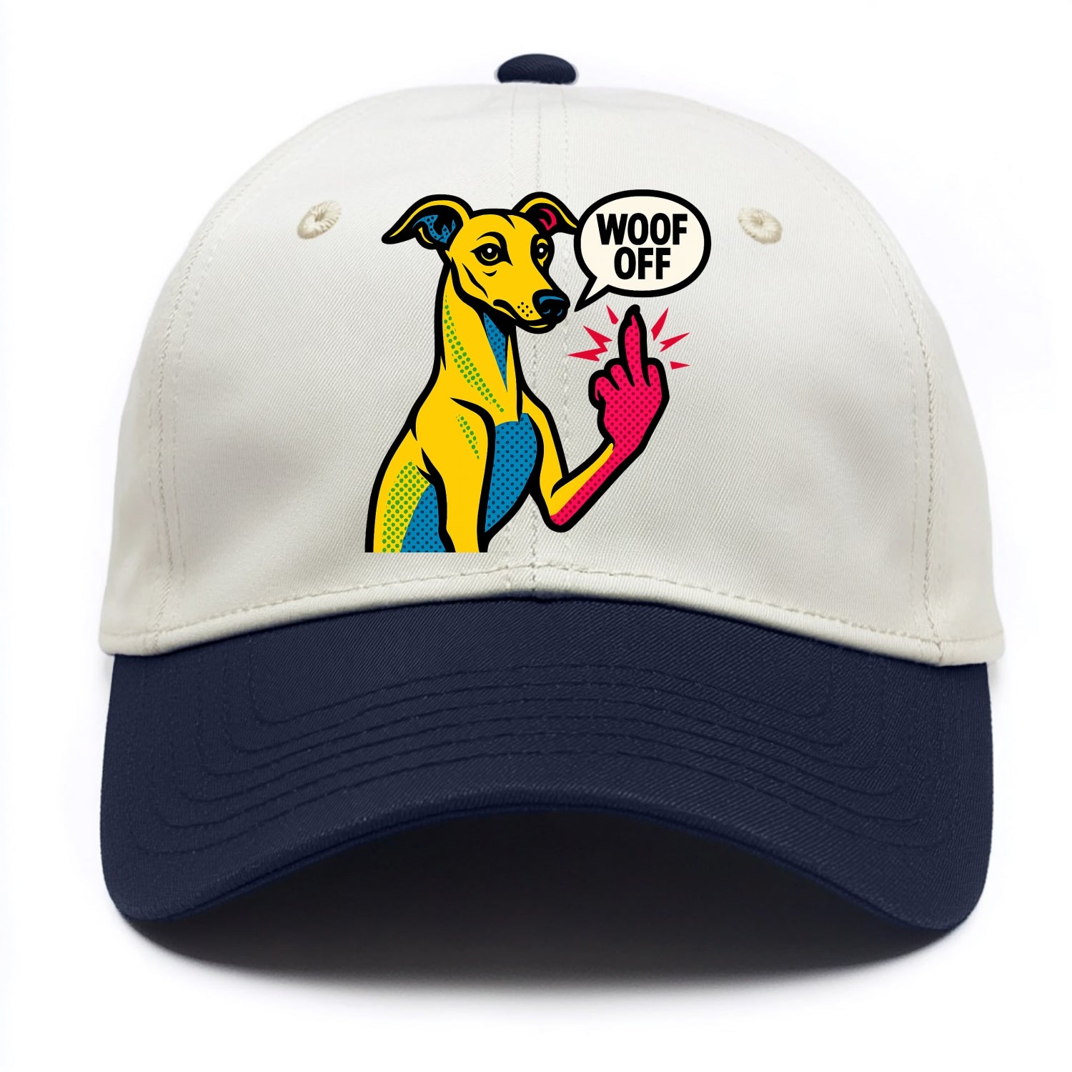 Whippet sleek athletic greyhound-like, elegant long paw giving sass - Two Tone Cap - Navy
