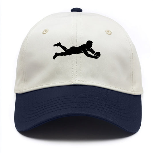 Rugby player diving for try - Two Tone Cap - Navy