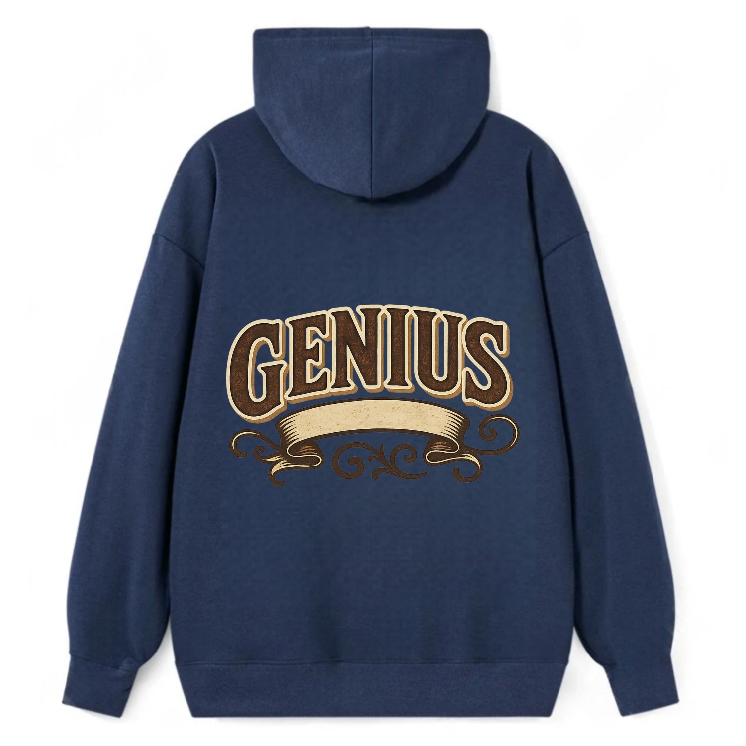 Bold typography design - "GENIUS" - exceptional intelligence, brilliance - Classic Pullover Hoodie - Navy