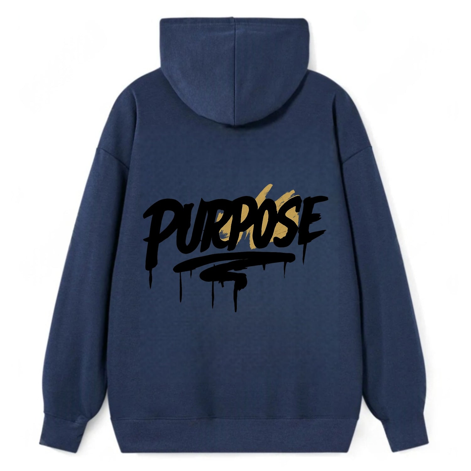 Bold typography design - "PURPOSE" - reason for being - Classic Pullover Hoodie - Navy