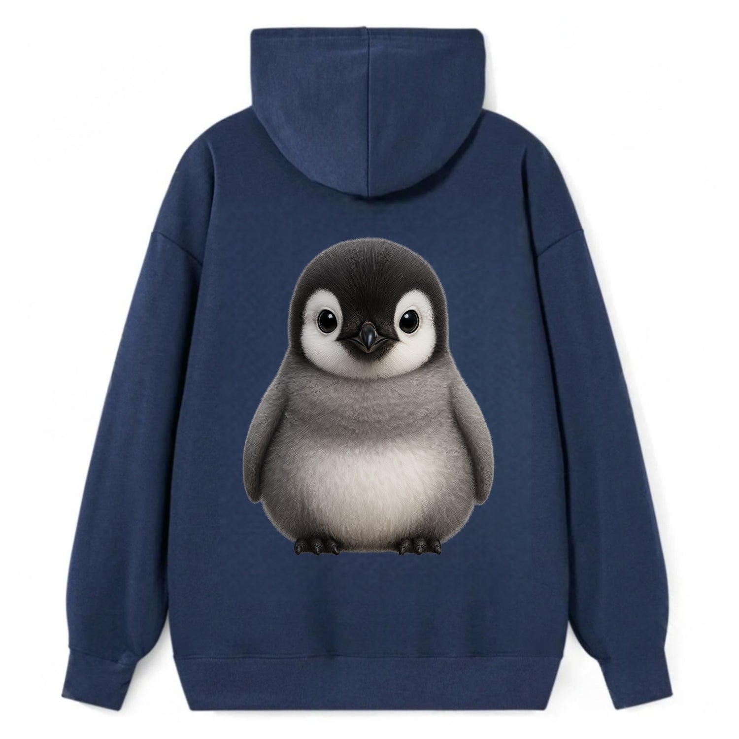 Baby Adelie Penguin - black and white, round body, curious eyes, - Classic Pullover Hoodie - Navy