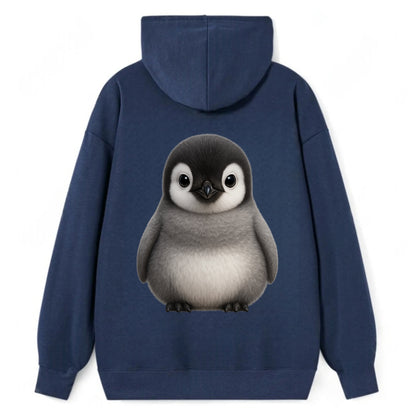 Baby Adelie Penguin - black and white, round body, curious eyes, - Classic Pullover Hoodie - Navy