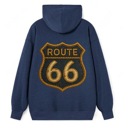 Route 66  - Classic Pullover Hoodie - Navy