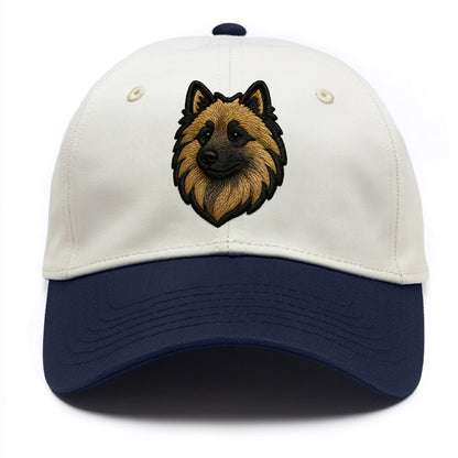 Keeshond - Contemporary spitz logo with - Two Tone Cap - Navy
