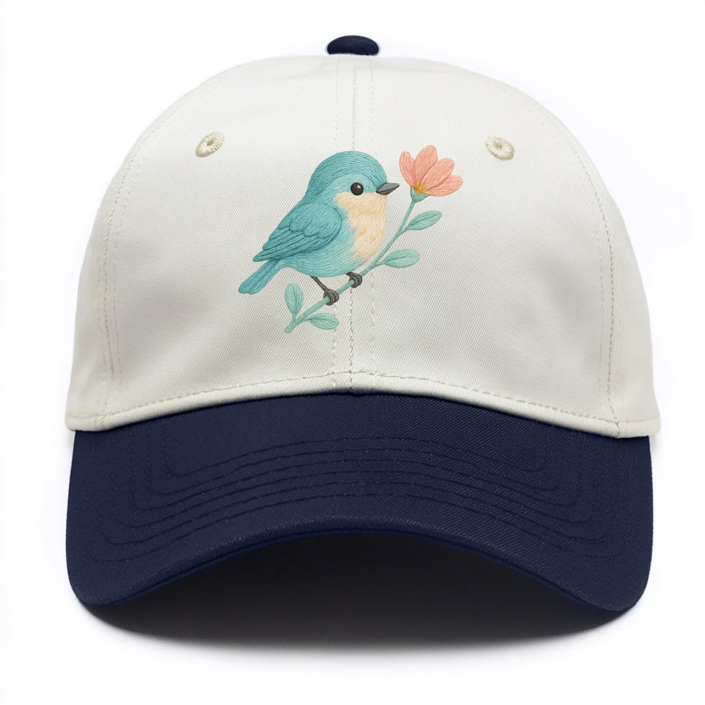 Aqua Chickadee - Two Tone Cap - Navy