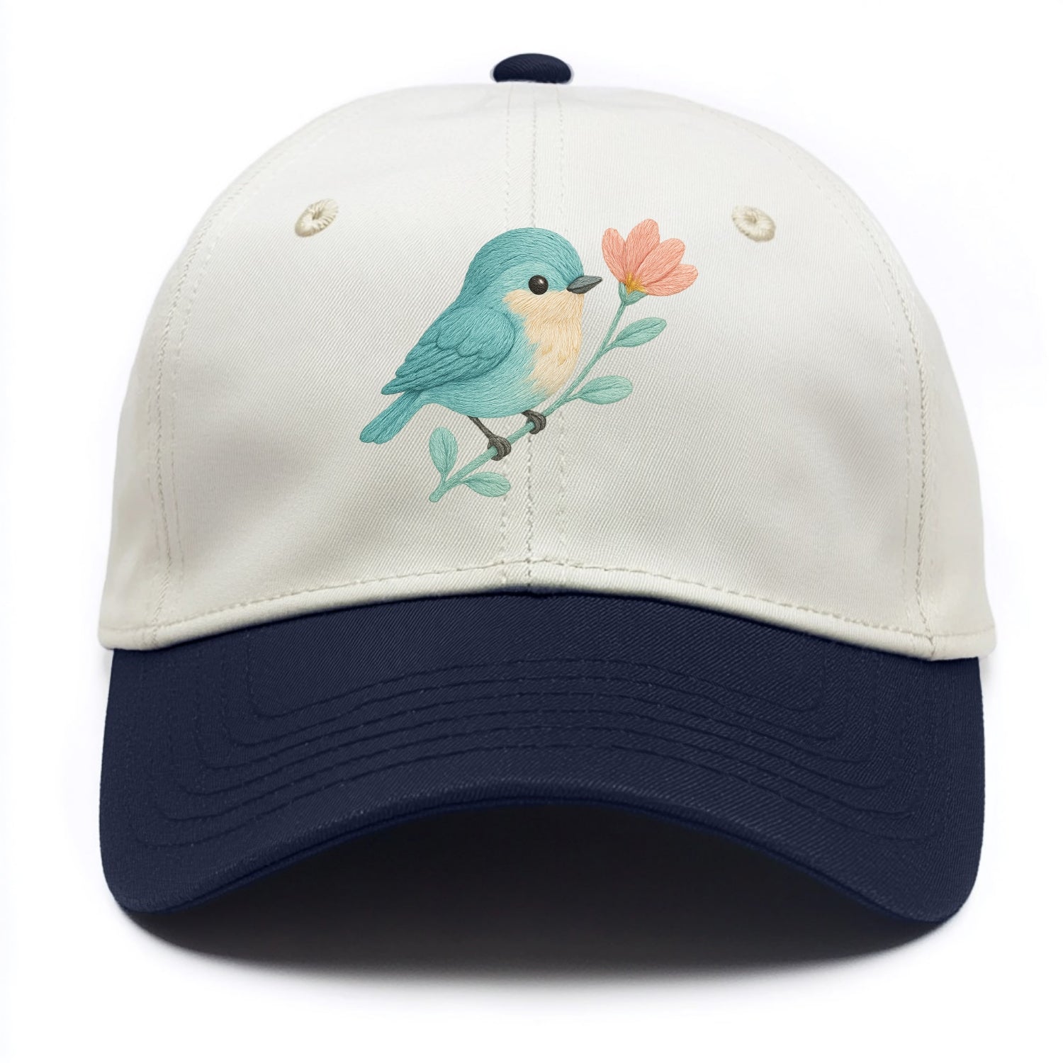 Aqua Chickadee - Two Tone Cap - Navy