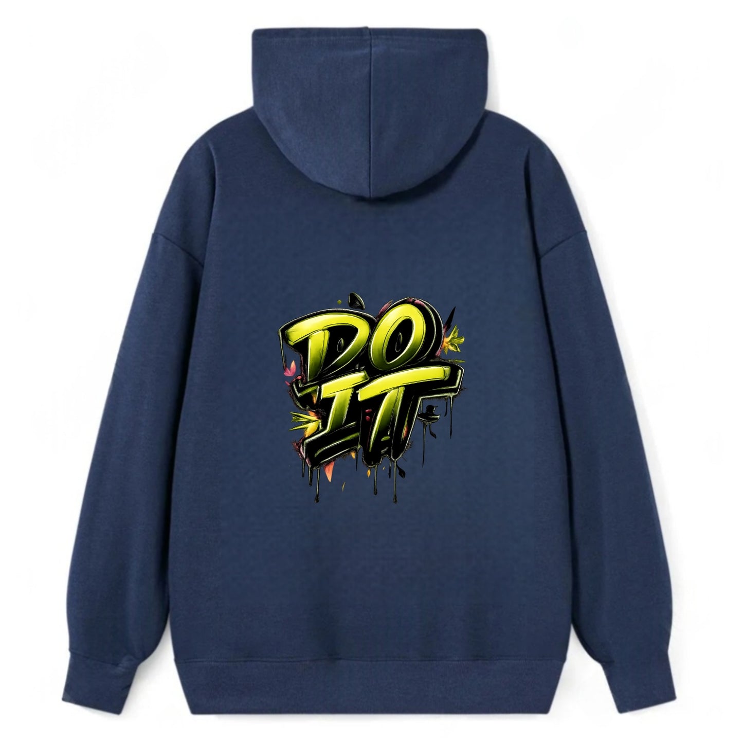 Bold typography design - "DO IT" - just do it, stop waiting - Classic Pullover Hoodie - Navy