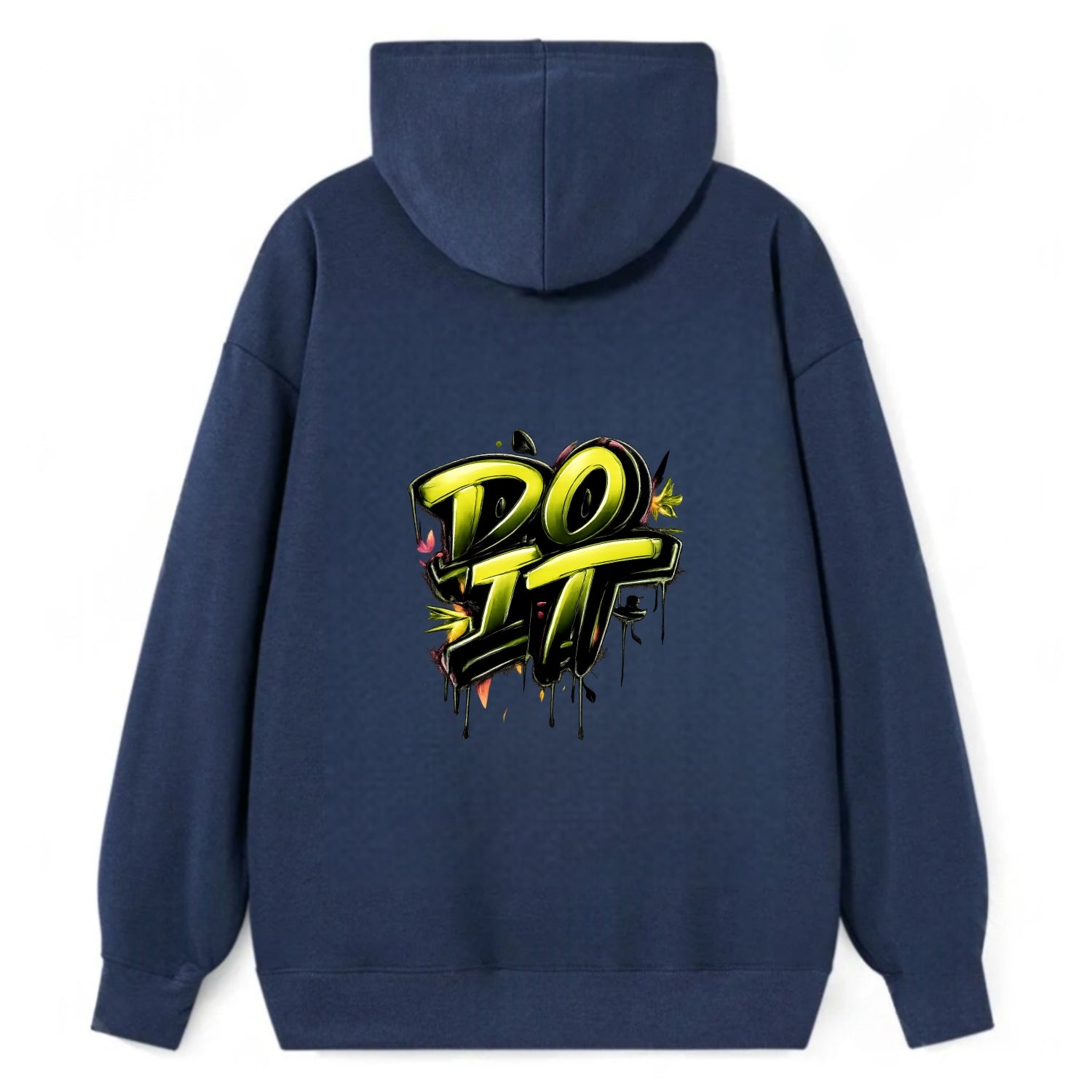 Bold typography design - "DO IT" - just do it, stop waiting - Classic Pullover Hoodie - Navy