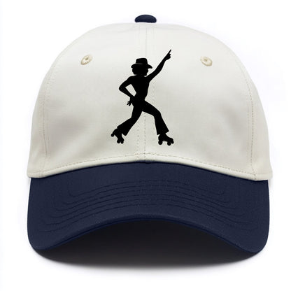 Retro roller skater in disco pose - Two Tone Cap - Navy