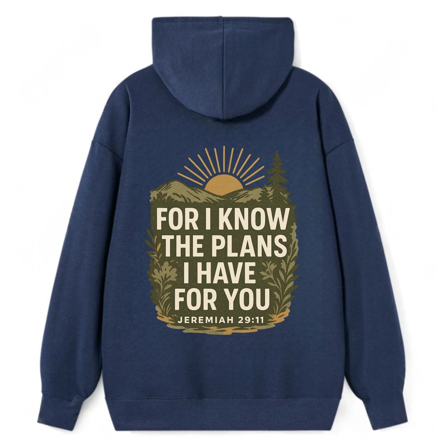 Jeremiah 29:11 Sunrise - Classic Pullover Hoodie - Navy