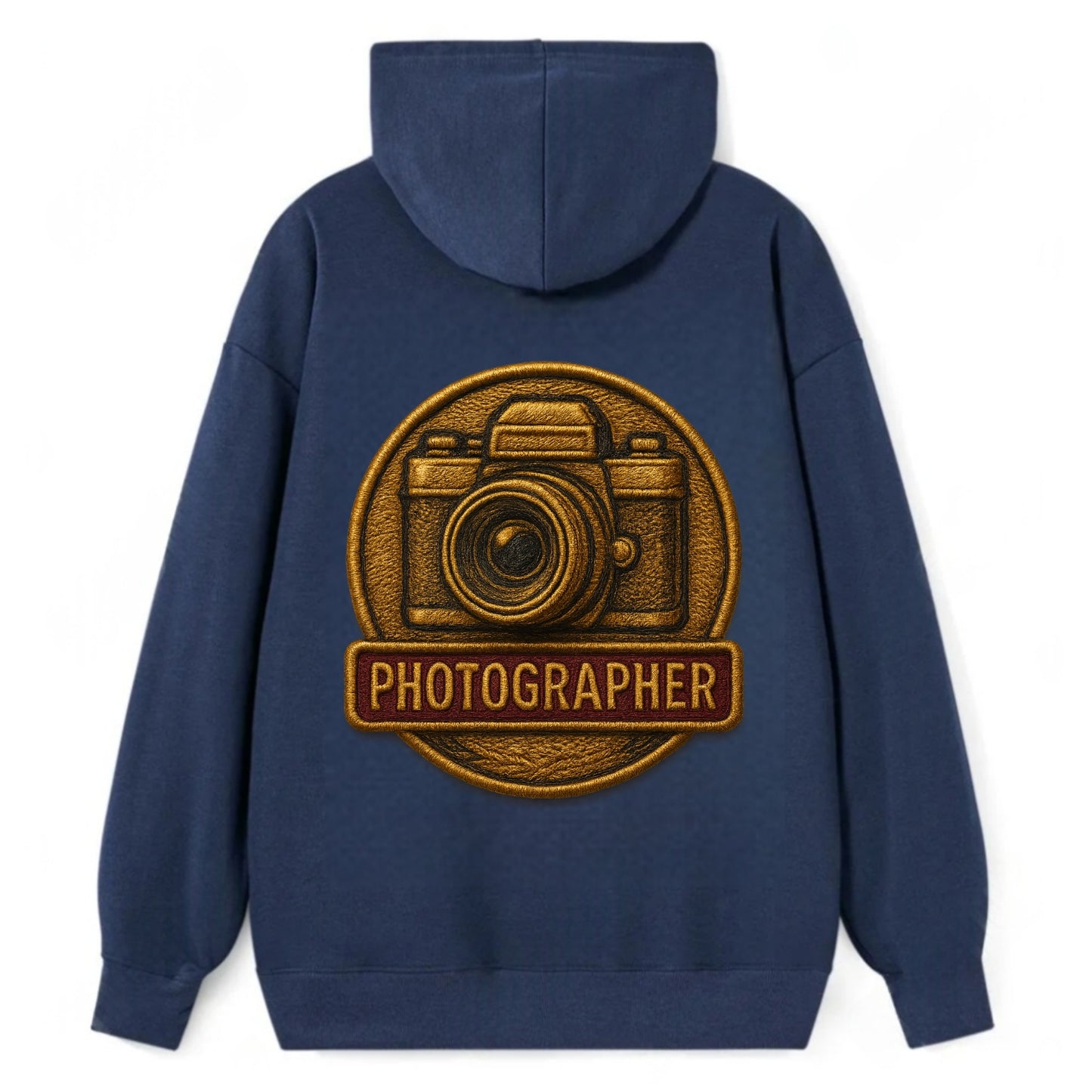 Camera with vintage lens - photographer badge - Classic Pullover Hoodie - Navy