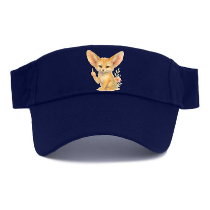 tiny fennec fox with oversized ears, one small paw raised in sass - Visor - Navy