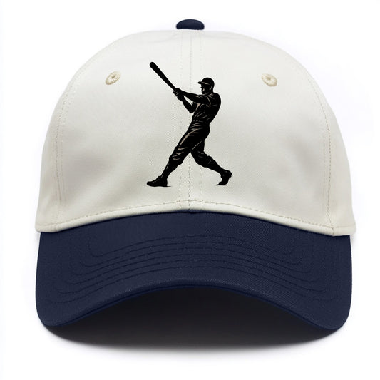 Baseball batter in full swing - Two Tone Cap - Navy