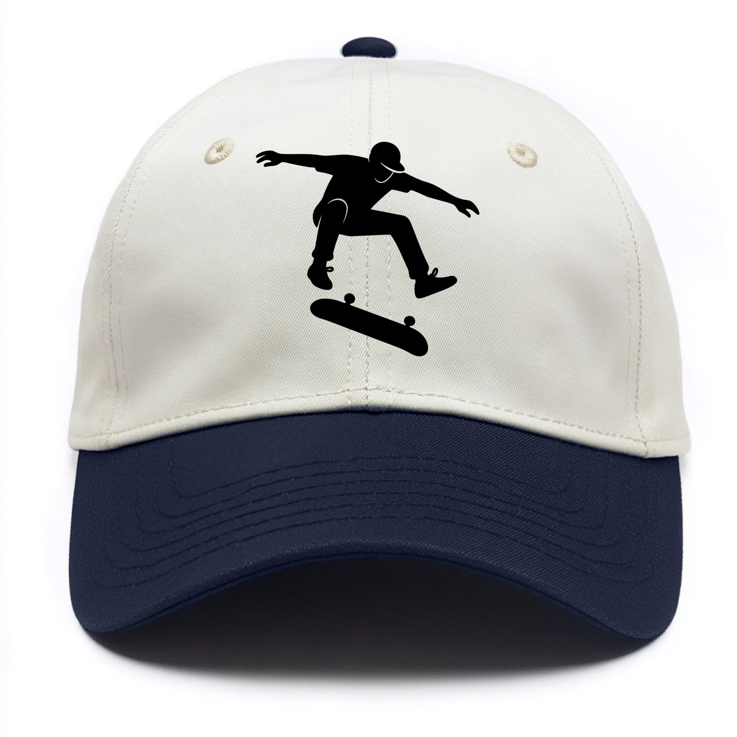 Skateboarder doing kickflip trick - Two Tone Cap - Navy