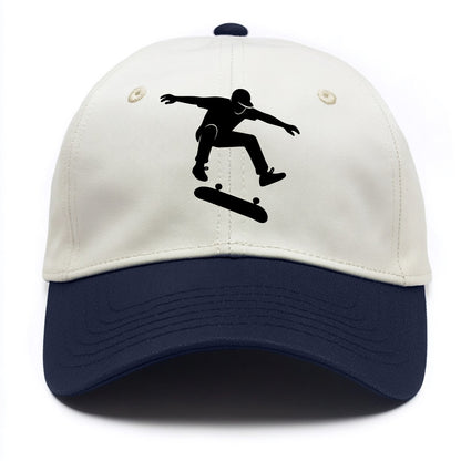 Skateboarder doing kickflip trick - Two Tone Cap - Navy