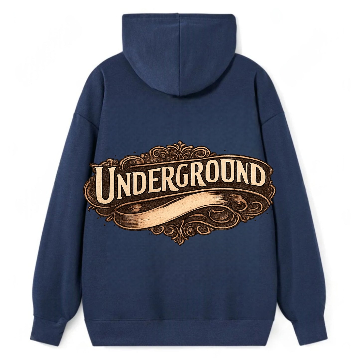 Bold typography design - "UNDERGROUND" - hidden scene, alternative - Classic Pullover Hoodie - Navy