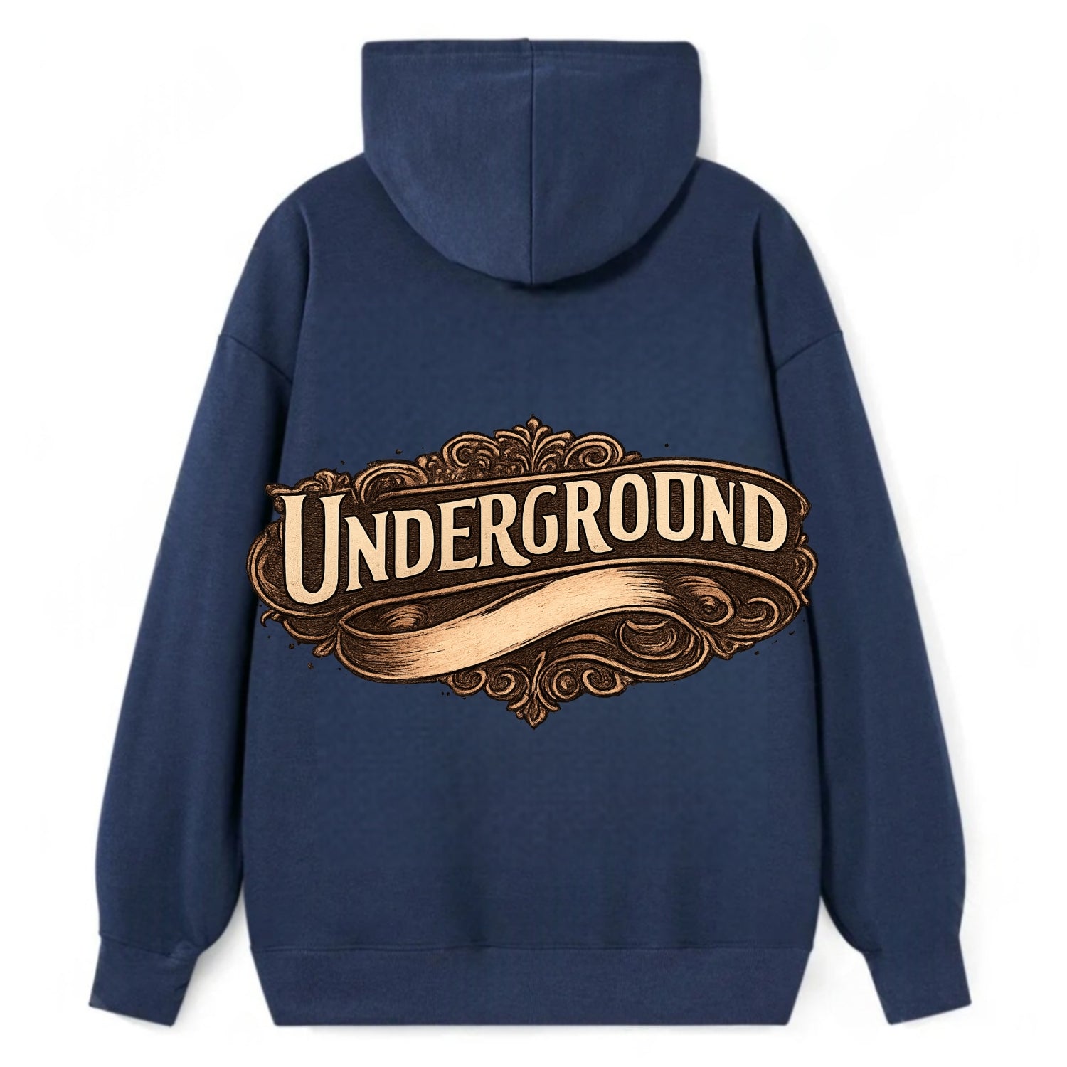 Bold typography design - "UNDERGROUND" - hidden scene, alternative - Classic Pullover Hoodie - Navy