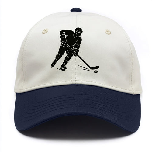 Ice hockey player shooting puck - Two Tone Cap