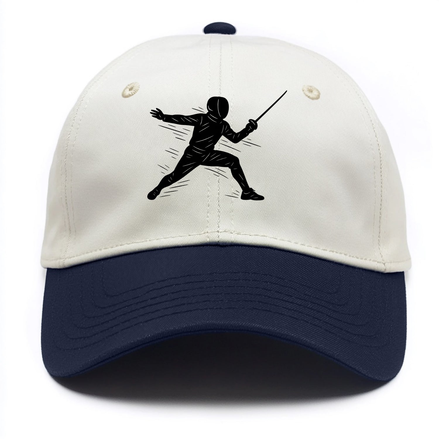 Fencer lunging attack position - Two Tone Cap - Navy