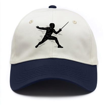 Fencer lunging attack position - Two Tone Cap - Navy