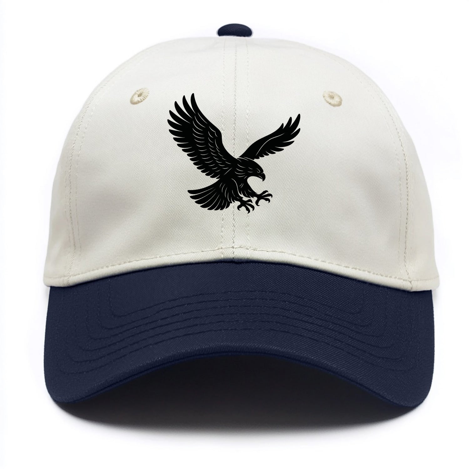 Eagle soaring with wings spread - Two Tone Cap - Navy
