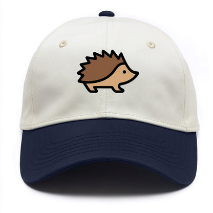 Hedgehog - Brown spiky back flat side profile - Two Tone Cap - Navy