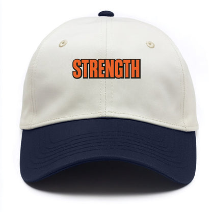 Bold typography design - "STRENGTH" - inner power, resilience, fortitude - Two Tone Cap - Navy