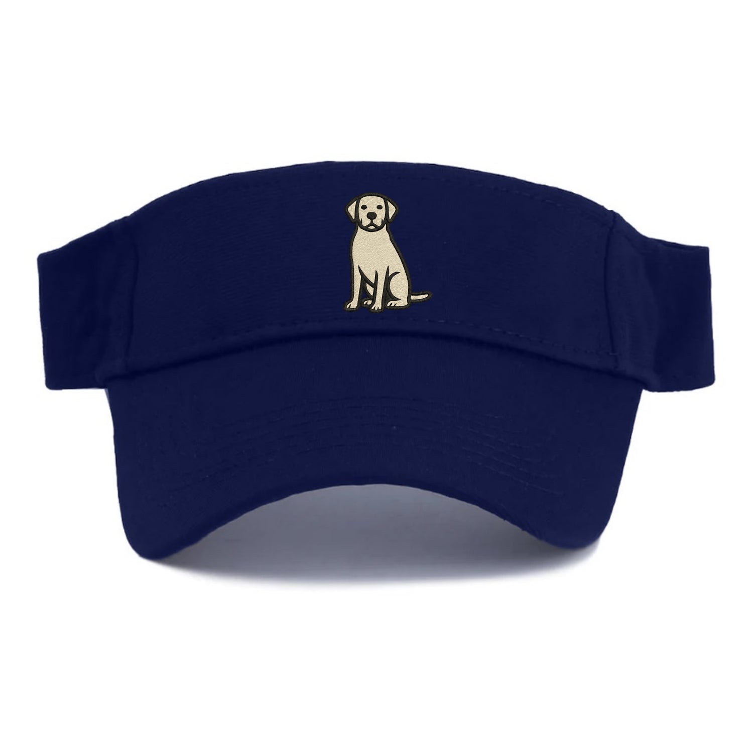 Goldador - Golden Lab mix sitting pose - Visor - Navy