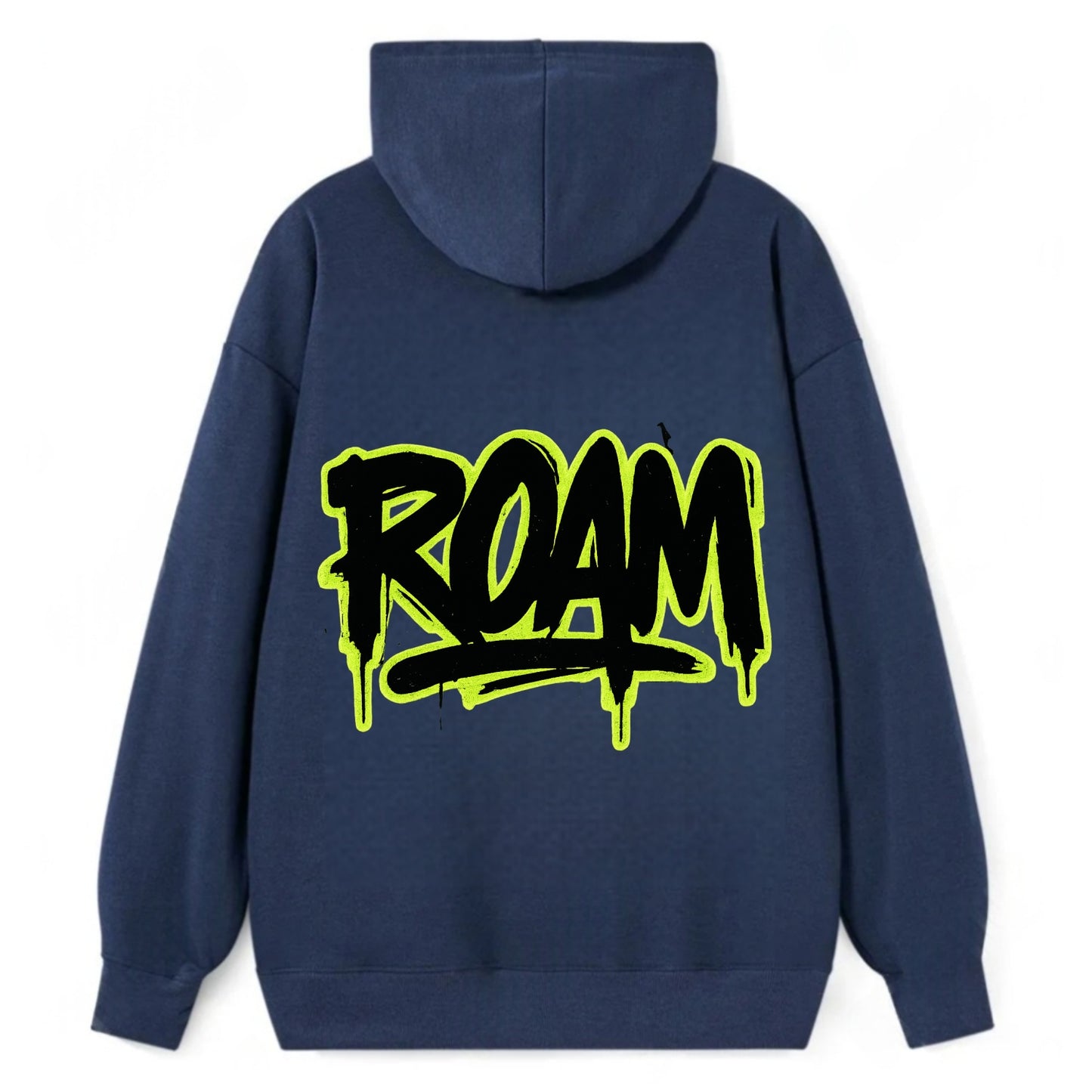 Bold typography design - "ROAM" - wander freely, no destination needed - Classic Pullover Hoodie - Navy