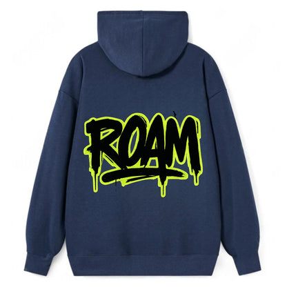 Bold typography design - "ROAM" - wander freely, no destination needed - Classic Pullover Hoodie - Navy