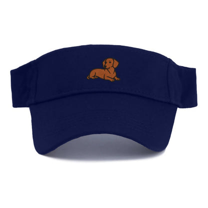 Dachshund - Red smooth relaxed lying dow Visor - Navy