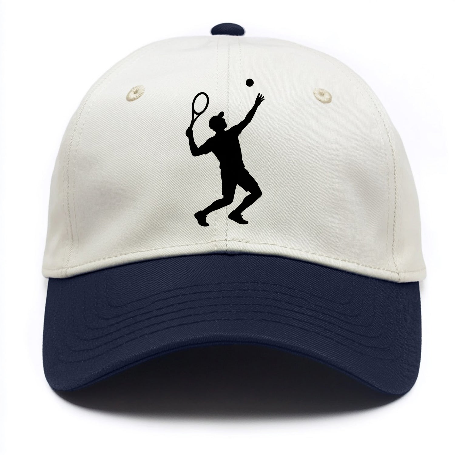 Tennis player serving powerful shot - Two Tone Cap - Navy