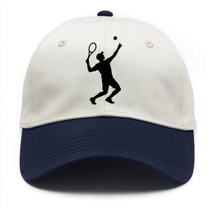 Tennis player serving powerful shot - Two Tone Cap - Navy