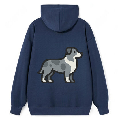 Australian Shepherd - Blue merle flat side profile - Classic Pullover Hoodie - Navy