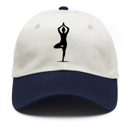 Yoga practitioner in tree pose - Two Tone Cap - Navy