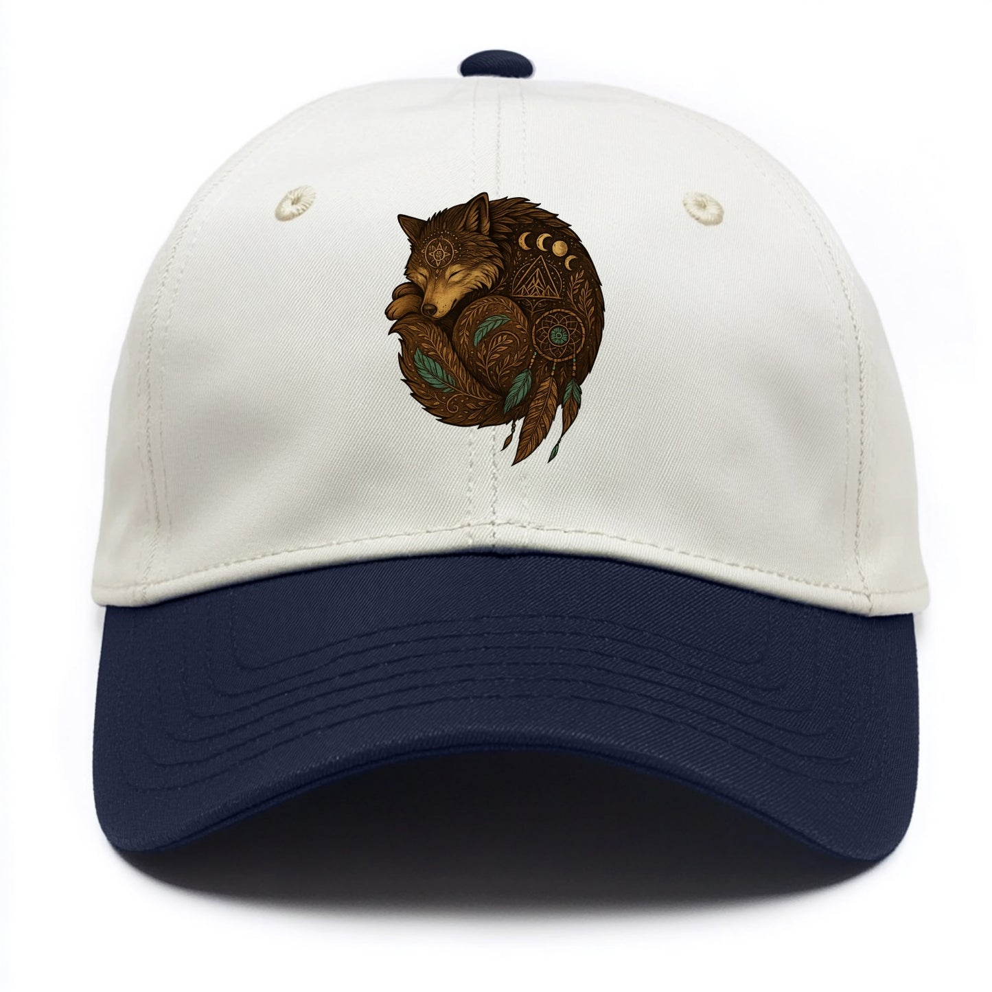 Sleeping Wolf Peace  - Two Tone Cap - Navy