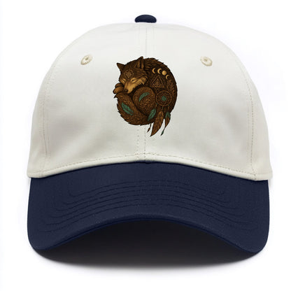Sleeping Wolf Peace  - Two Tone Cap - Navy