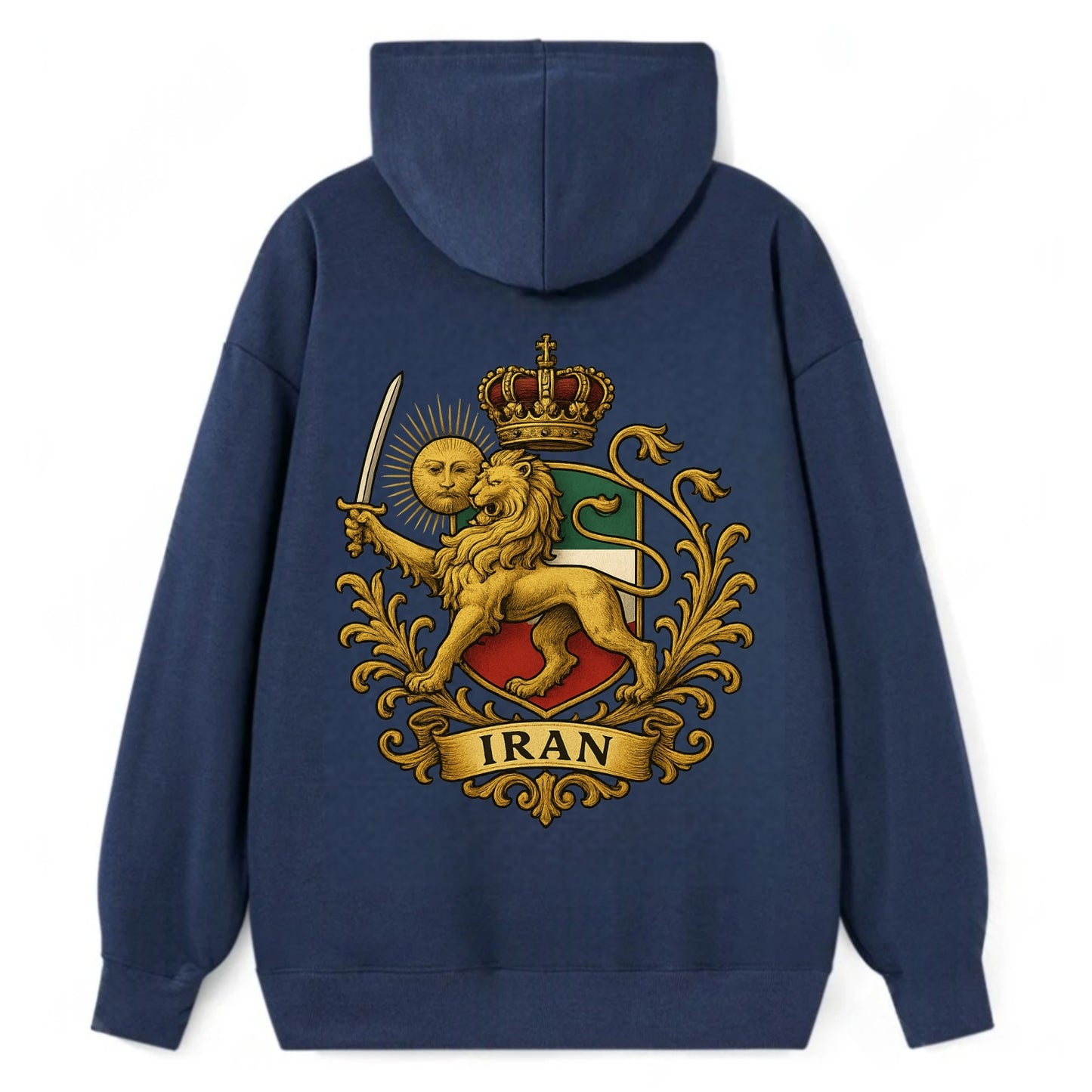 Royal Iran Coat Of Arms - Classic Pullover Hoodie - Navy