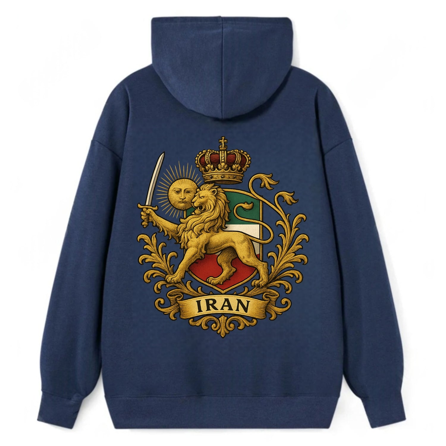 Royal Iran Coat Of Arms - Classic Pullover Hoodie - Navy
