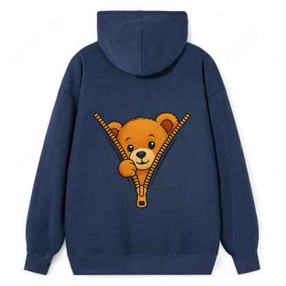 zipper bear - Classic Pullover Hoodie - Navy