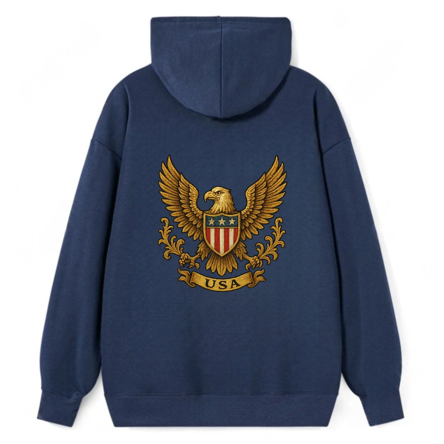 Usa Heritage Eagle 3 - Classic Pullover Hoodie - Navy