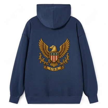Usa Heritage Eagle 3 - Classic Pullover Hoodie - Navy